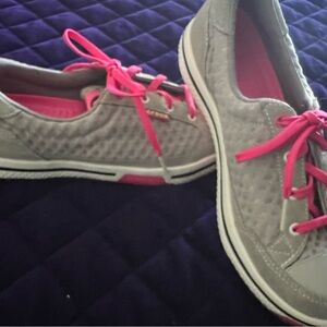 CROCS Gray and Pink Athletic Shoes